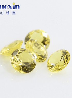 圆形仿亚历山大变色石裸石戒面 合成宝石可变四色仿金绿石204#