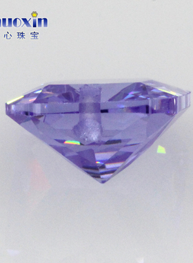 蓝色正方倒角锆石边线中间单孔
