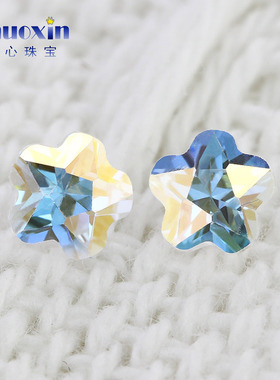 镀AB锆多形状组合 合成cz锆石电镀AB彩色尖底裸石圆形梨形公主方