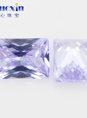 长方形变蓝色锆石戒面镶嵌配饰