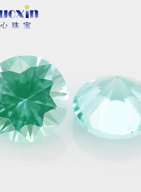 薄荷绿色浅绿色圆形合成培育尖晶裸石 137#绿尖晶尖底蜡镶耐高温