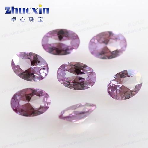 蛋形合成刚玉多色组合 合成培育红蓝宝椭圆形裸石彩宝主石熔焰法 - 图2