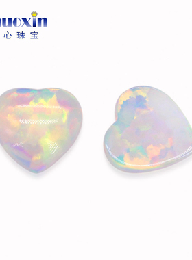 心形平底素面合成澳宝裸石欧泊