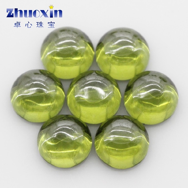 圆形弧面橄榄绿色锆石戒面裸石 蛋面平底素面人造CZ宝石镶首饰DIY,淘宝优惠券,粉丝福利购,淘宝优惠卷