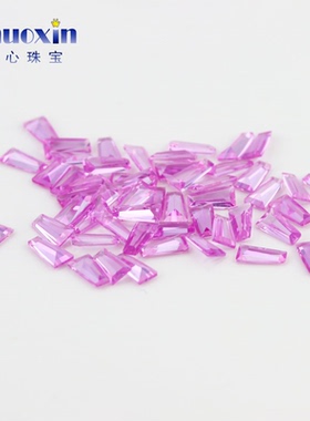 梯方2#红刚玉合成红宝石裸石 梯形粉红刚玉手表首饰戒指美甲补钻