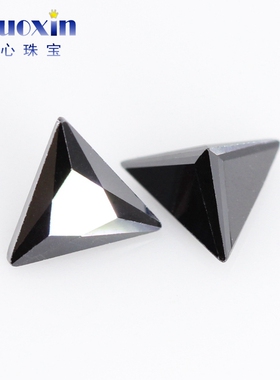 diy黑色裸石美甲钻饰品耳钉戒面