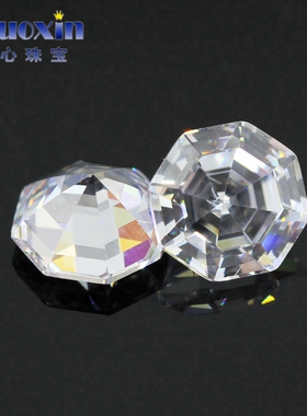 白色八卦耳钉戒指裸石
