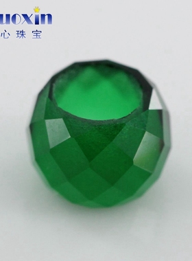 算盘珠子绿色玻璃蛋形裸石  串珠手链项链串饰彩色珠宝饰品DIY