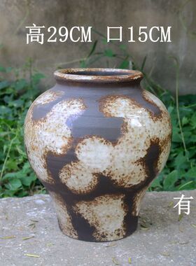 复古透气粗陶手工花盆