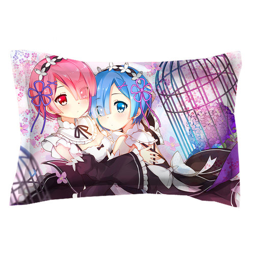 来图定制蕾姆拉姆动漫二次元枕套枕头套枕芯套48*74单人抱枕套子 - 图3