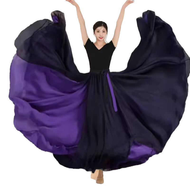 人世间古典舞蹈裙两面穿双层开叉720度大摆裙现代舞广场舞半身裙,淘宝优惠券,粉丝福利购,淘宝优惠卷