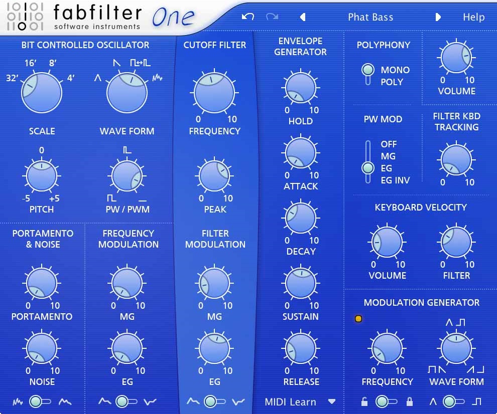 Fabfilter One 正版肥波 简易型单振荡器合成器 电子音乐编曲插件 - 图2