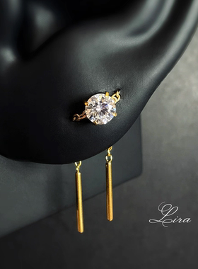 LIRA/F136/G23通体钛合金双耳洞1.0mm耳杆链条耳链穿刺耳饰