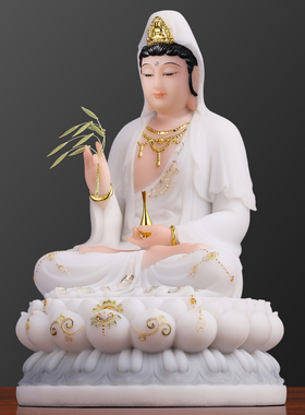 汉白玉亚灰全佛堂供佛像供奉礼佛