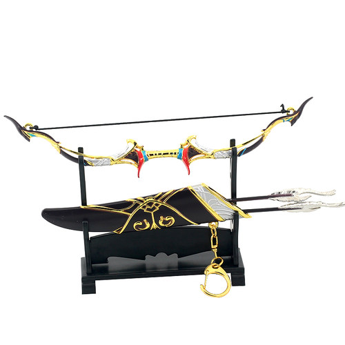 三国金属古代冷兵器黄忠万石弓五虎上将合金模型小号武器摆件18CM - 图3