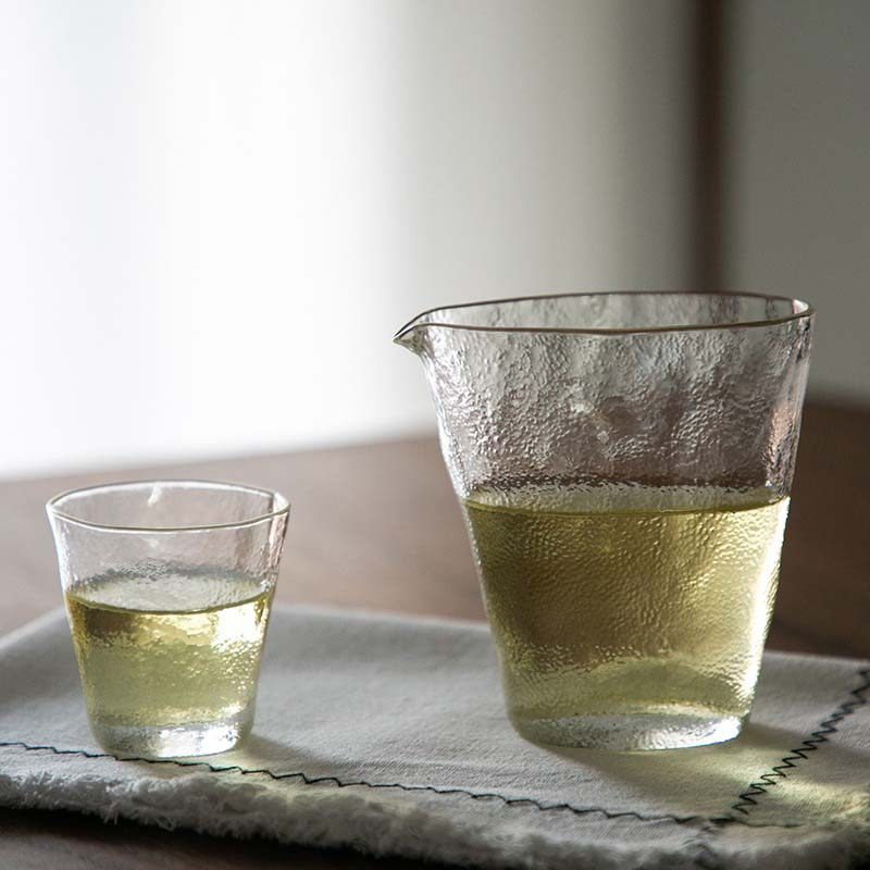 日式手工锤纹砂砾纹耐热玻璃硝子茶道茶席公杯公道杯简约ins风,淘宝优惠券,粉丝福利购,淘宝优惠卷
