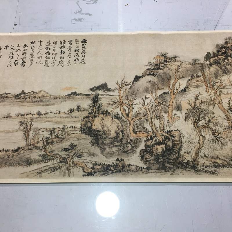 髡残 山中岁月图 复古横幅国画字画真迹微喷书画仿古复制品装饰画 - 图3