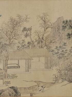 宣纸国画文徵明存菊图