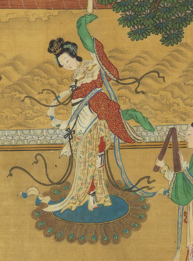 国画明仇英百美图手卷装裱