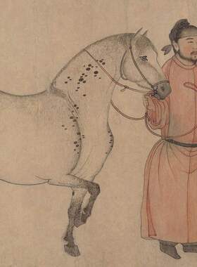 赵孟頫赵麟赵雍三生三世人马图古代横幅人物工笔国画书画仿古复制