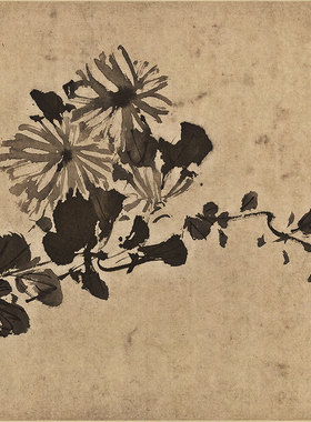 明徐渭杂花图画芯（第一段）