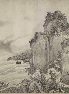 赵芾江山万里图卷复古水墨书画山水国画微喷仿古复制手卷装饰