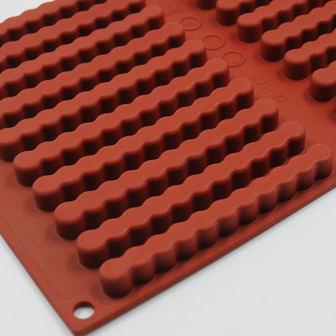 20连硅胶长条波浪纹形巧克力饼干棒条模具金线金条形冰格冰条模具