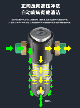 升级10吨大流量自来水前置过滤器自动反冲洗家用全屋中央净水器