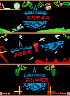 毕业季中高考黑板报文化墙装饰