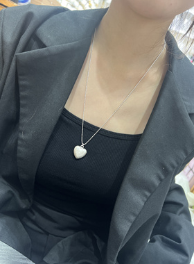 轻奢小众蓝色串珠拼接碎银蝴蝶结锁骨链简约拉丝甜美百搭爱心项链