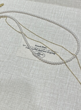 日韩新款简约精致双层叠戴珍珠项链精致百搭洋气时髦高级感锁骨链