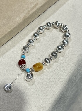 新中式国潮风福字银珠手链小众设计感复古民族风手串精致百搭手饰