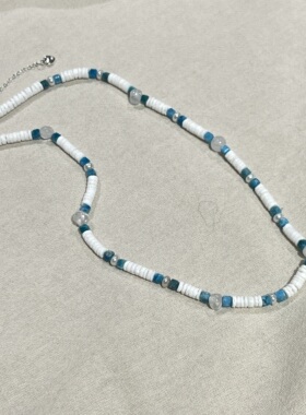 法式复古简约天然石串珠项链女老钱风小众高级轻奢气质百搭锁骨链