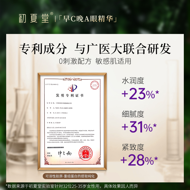 专柜正品初夏堂早C晚A眼部精华液套装眼霜滚珠紧致抗皱淡化眼纹-图3