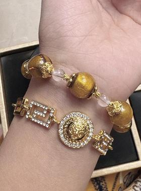 OUMEILA复古狮子金币项圈颈链