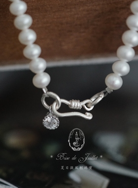 鸢尾花925纯银珍珠手链