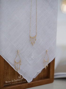 弯弯弧形流苏造型项链小金元素