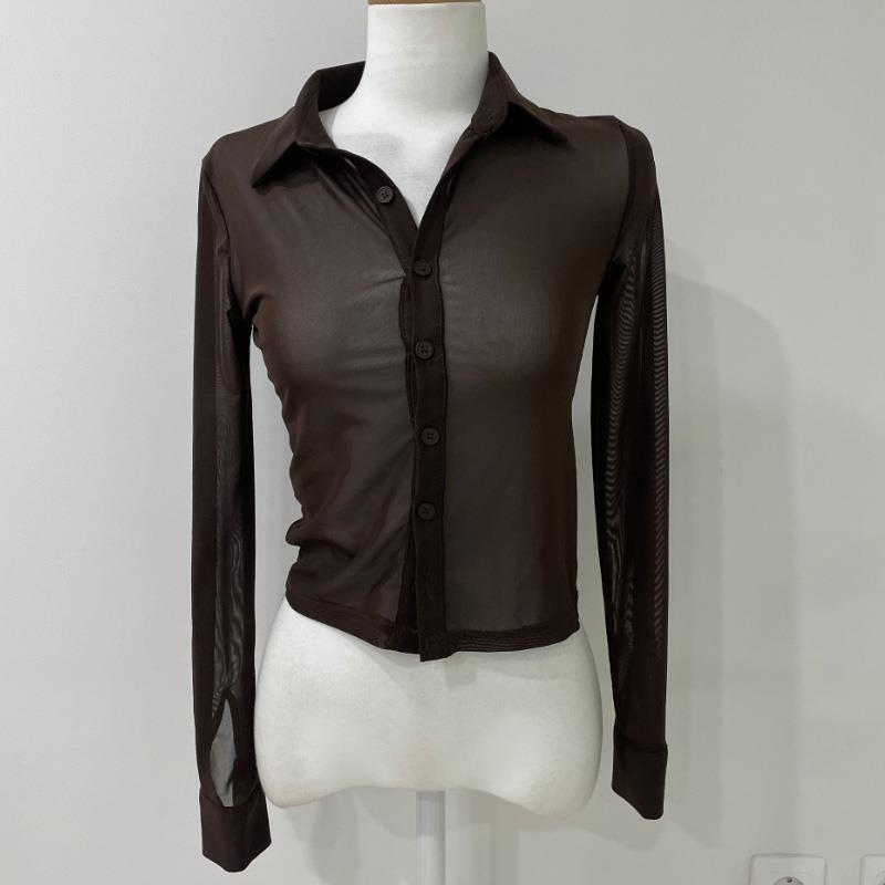 热销 51STUDIO自制MD195性感微透~女人味修身薄款外搭防晒衬衫 - 图3