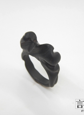 原创设计风黑檀木艺术送礼戒指