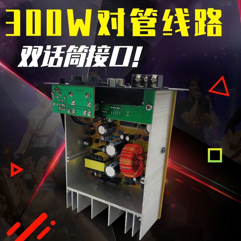 带话筒孔大功率12V/220V车车载蓝牙低音炮功放板汽车音响功放板