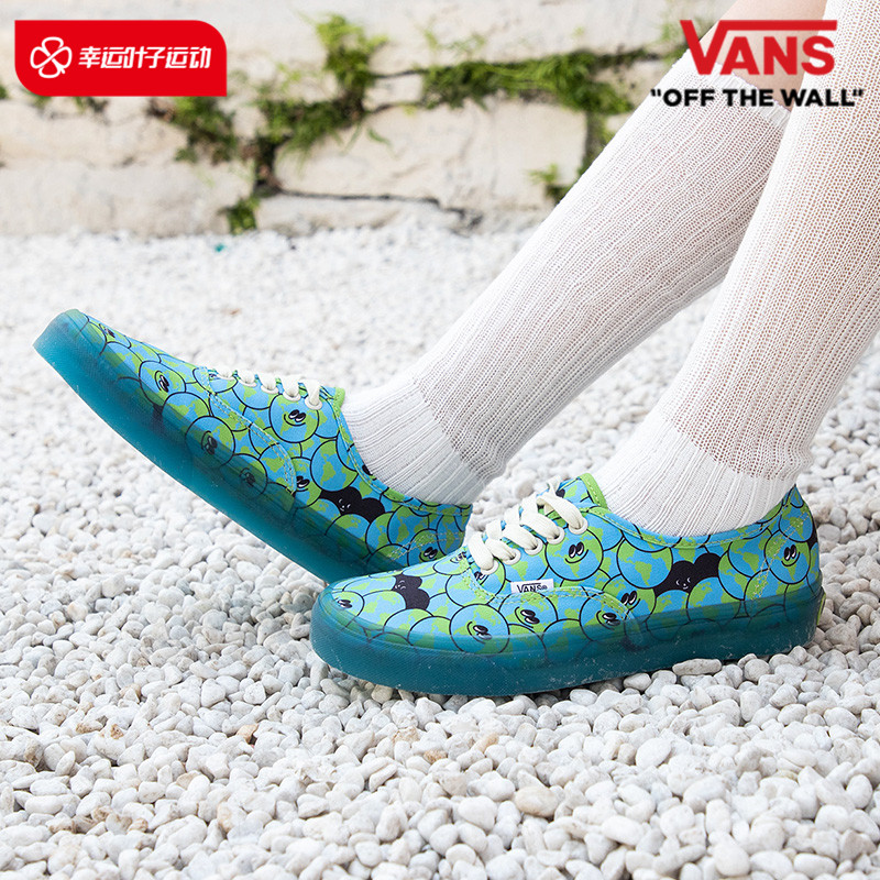 Vans范斯男鞋女鞋运动帆布鞋笑脸印花板鞋低帮休闲鞋VN000QERBLU-图0