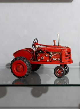 手工复古铁艺拖拉机模型摆件