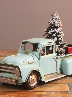 老爷车复古铁艺模型圣诞节礼物