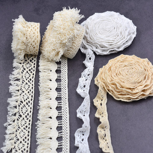 彩色棉弹力金色蕾丝花边衣服边带布料 手工diy服装辅料瓶子装饰料 - 图3