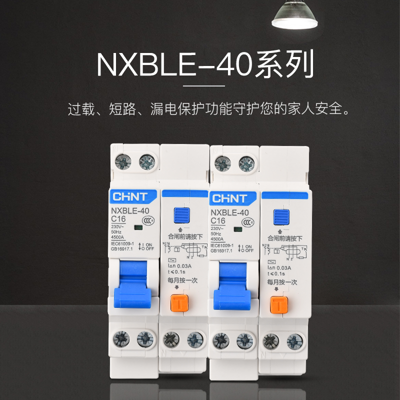 正泰漏电断路器NXBLE-40 1P+N C型 6A 10A 16A 20A 25A 32A 40A - 图0