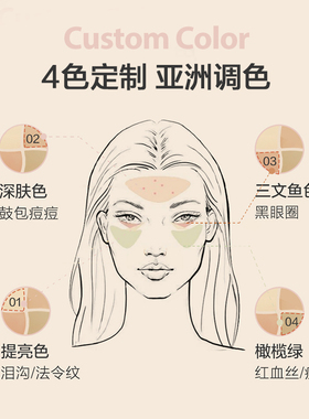 PL看不见遮瑕膏四色 遮黑眼圈遮盖痘印斑点滋润轻薄不假面不卡纹