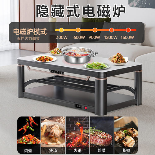 南极人电暖桌取暖桌可升降茶几一体家用烤火桌客厅餐桌电烤炉暖炉 - 图1