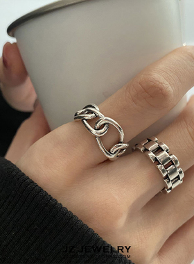 jzrings925纯银欧美女男指环