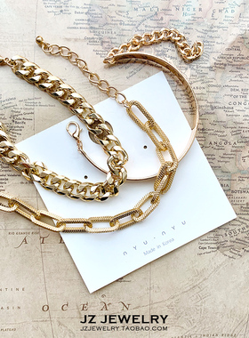 jzbracelet欧美ins宽女链条手镯