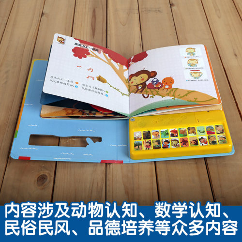 发声书宝宝学说话儿童0-3岁我会念童谣早教有声书乐乐趣儿歌读物幼儿启蒙古诗词手指会说话的触摸点读益智玩具认知儿童早教绘本 - 图1